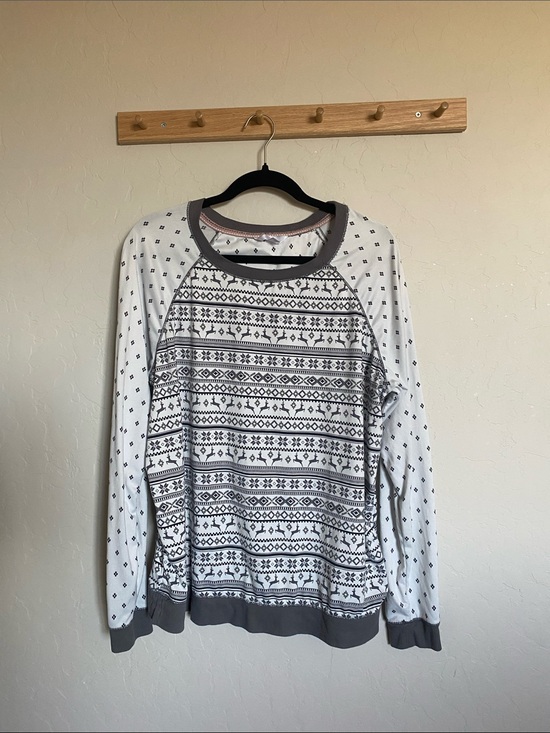 Secret Treasures Other - Secret Treasures Women's Fair Isle Knit Sleepwear Top Crew Neck Long Sleeve XL
